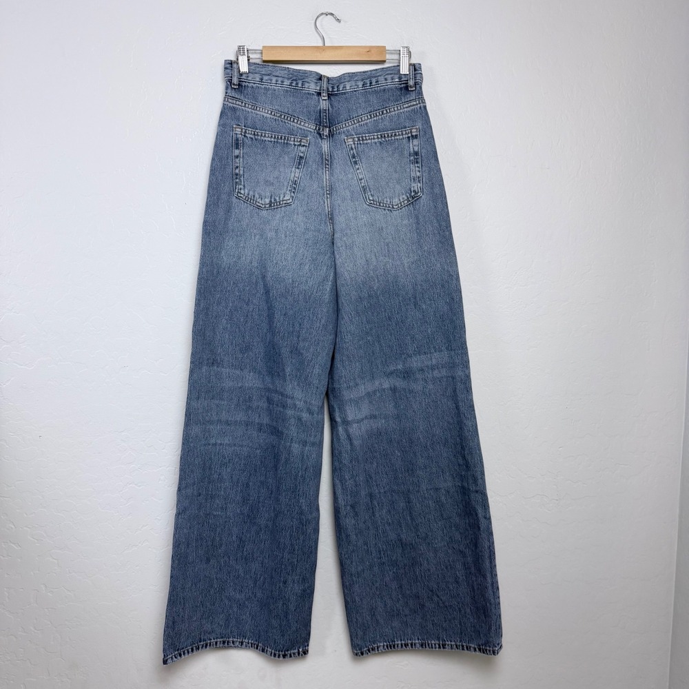 NEW Zara Womens High Waisted Ultra Wide Leg Jeans Blue Denim Size 6 - Picture 3 of 10